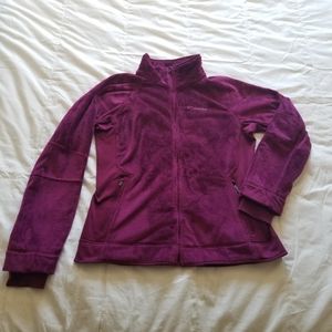 Columbia Soft Fleecy Velour Zip Up Sweater - Women's Large